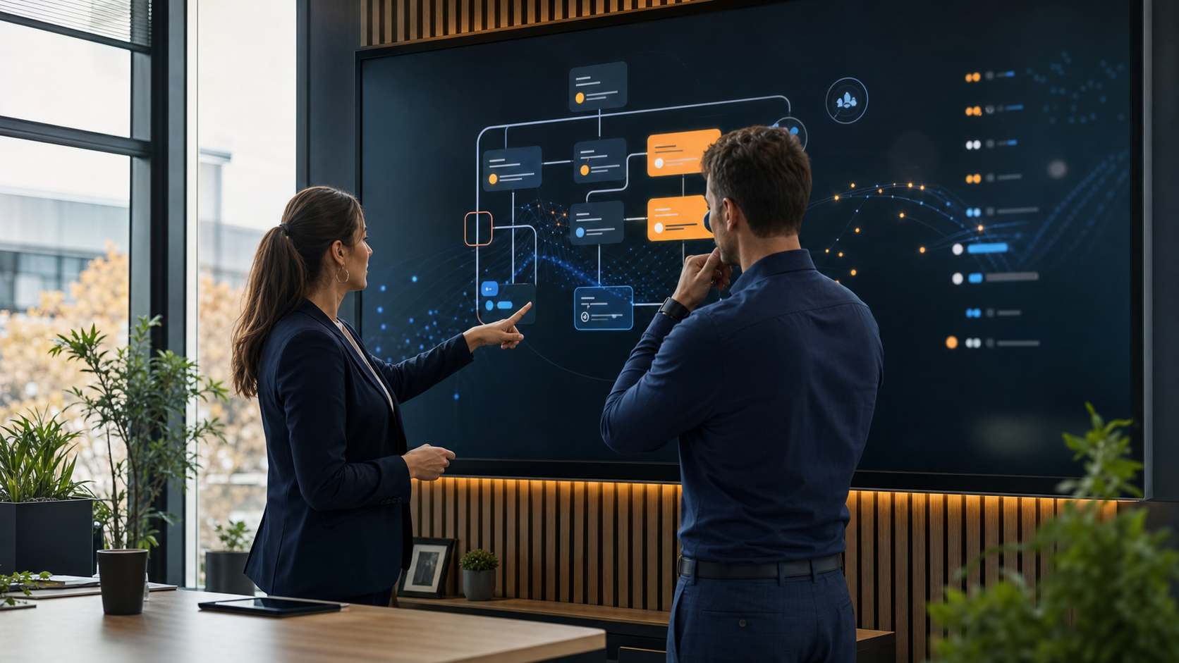 Une équipe commerciale de PME analyse un pipeline de prospects assisté par intelligence artificielle